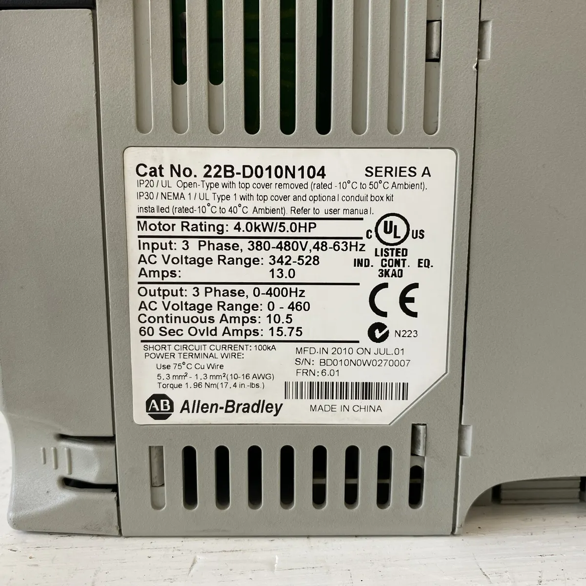 Warehouse Stock AB 22BD010N104 Original Package Plc Controller AC Drive 22B-D010N104 rockwell automation
