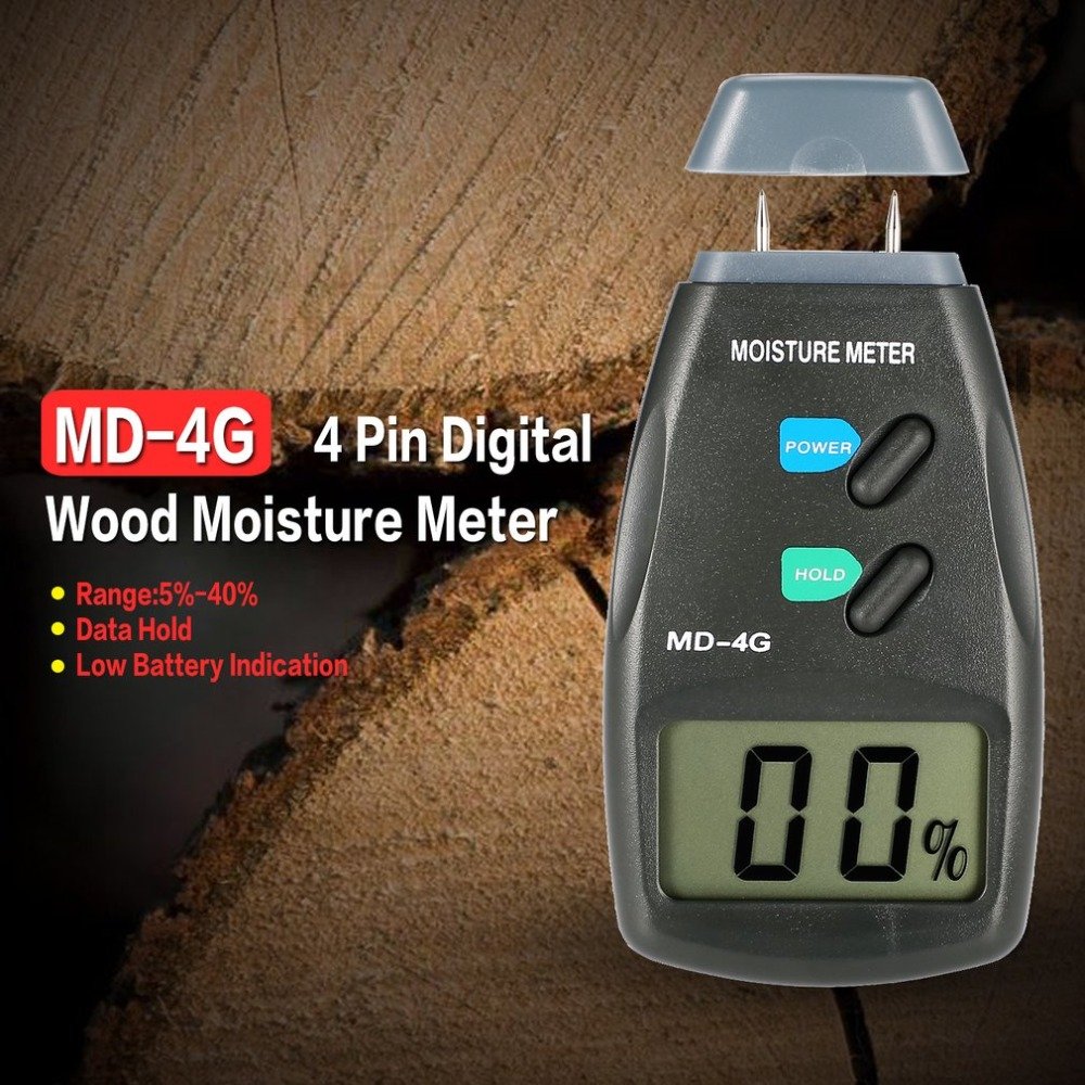 MD-4G Factory Supply Wood Humidity Tester Timber Damp Detector Tree Moisture Meter with Large LCD Display