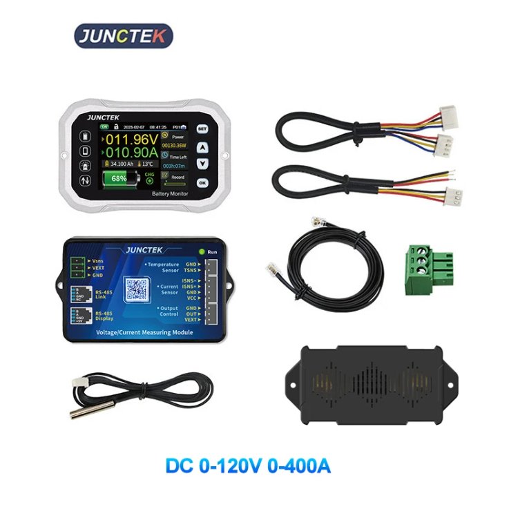 DC 0-120V 400A Battery Monitor Bluetooth Battery Tester Voltage Current VA Coulomb Meter Capacity Indicator KH140F JUNTEK