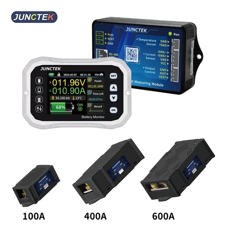 DC 0-120V 400A Battery Monitor Bluetooth Battery Tester Voltage Current VA Coulomb Meter Capacity Indicator KH140F JUNTEK