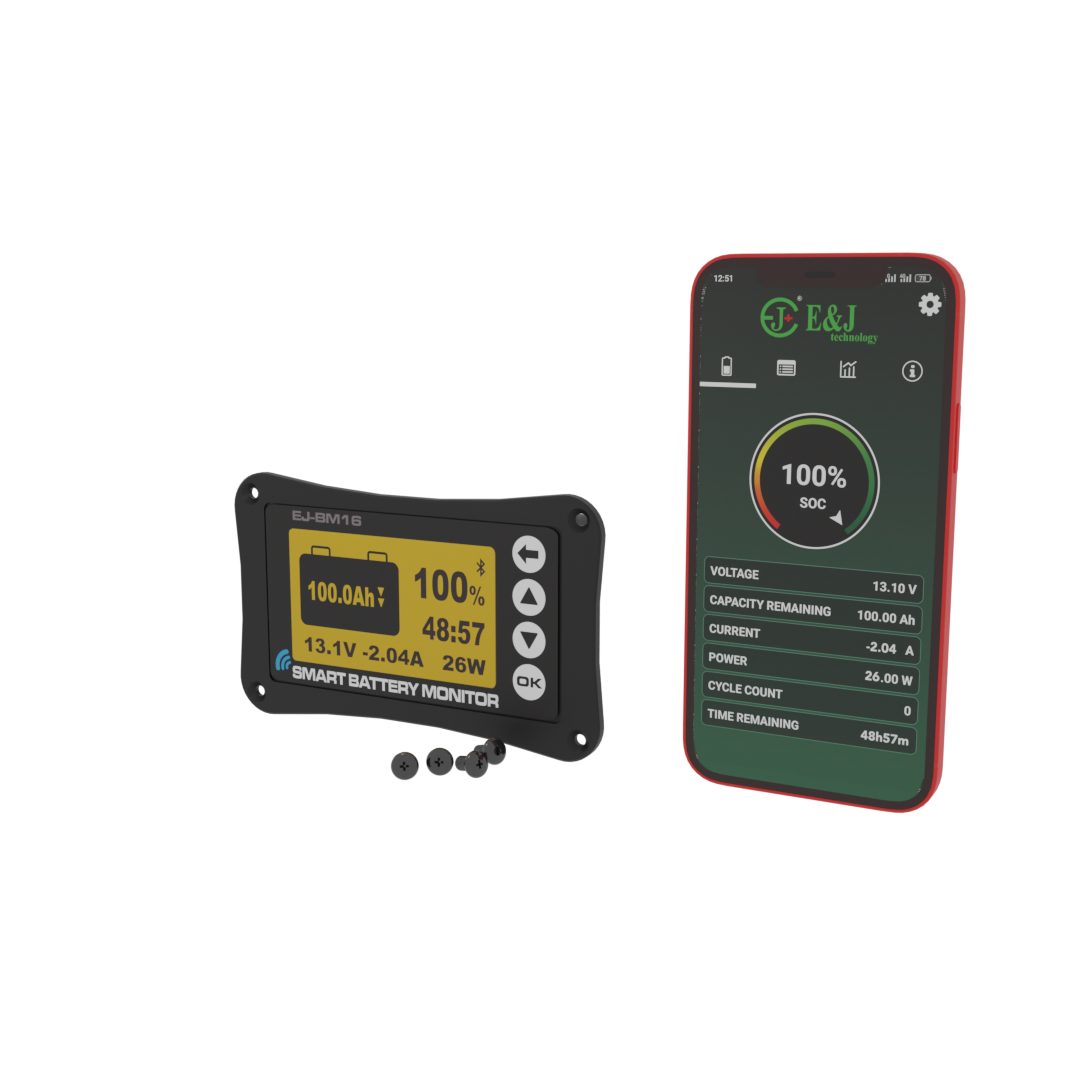 E&J Battery Tester Universal RV Car Battery Monitor Battery Voltage Capacity Indicator Meter Tester