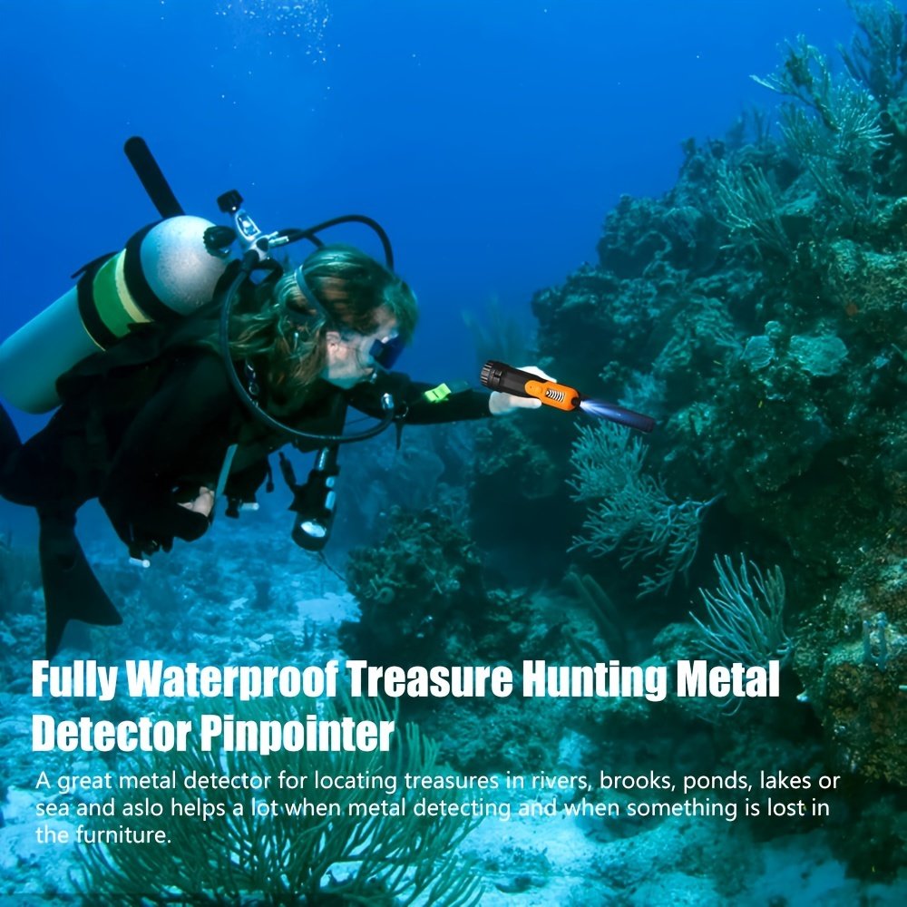 Metal Detector Pinpointer, Waterproof Pin Pointer Wand, Handheld Pinpointing Finder Probe Treasure Hunting with LCD Screen