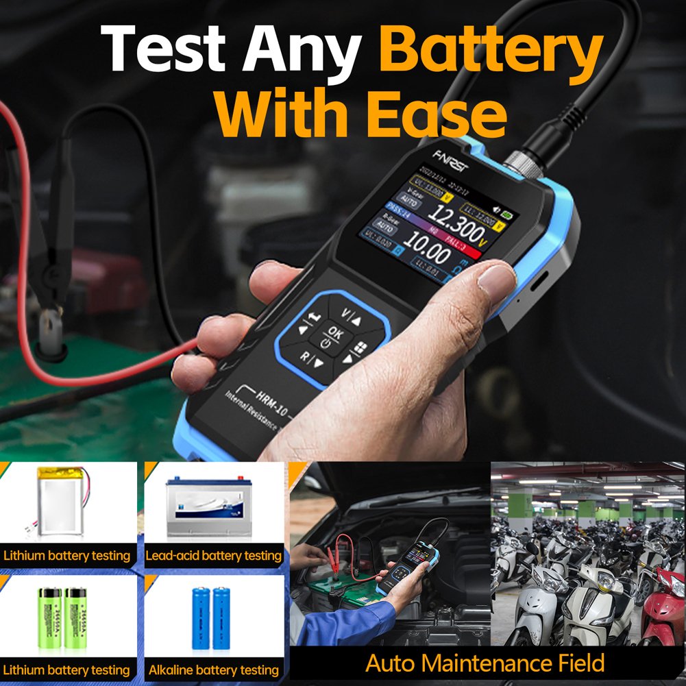 FNIRSI HRM-10 Versatile 4-Wire Battery Tester Accurate Internal Resistance Voltage Measurement Device TFT Display Detector