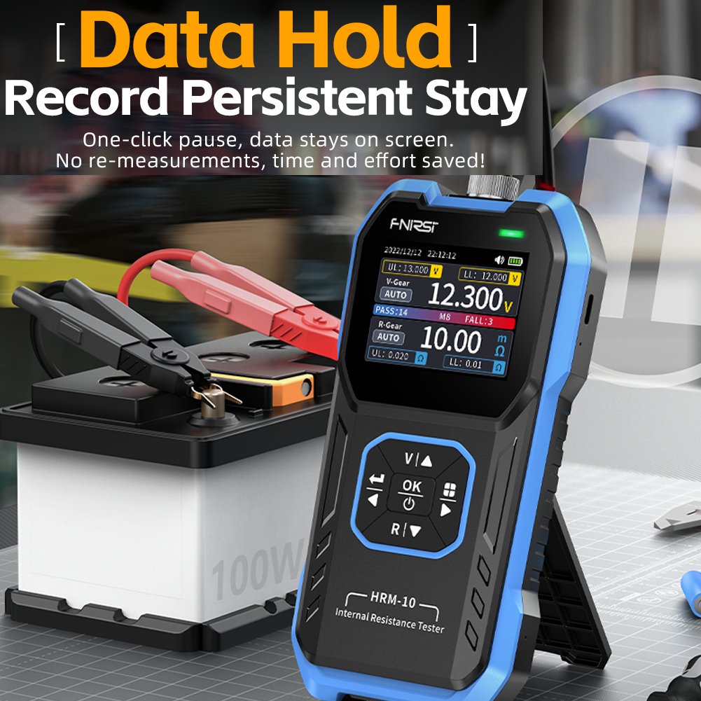 FNIRSI HRM-10 Versatile 4-Wire Battery Tester Accurate Internal Resistance Voltage Measurement Device TFT Display Detector