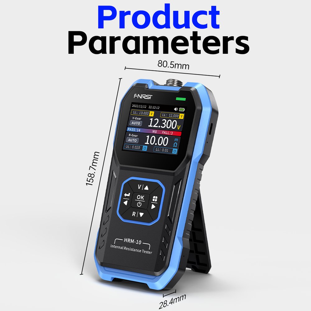 FNIRSI HRM-10 Versatile 4-Wire Battery Tester Accurate Internal Resistance Voltage Measurement Device TFT Display Detector