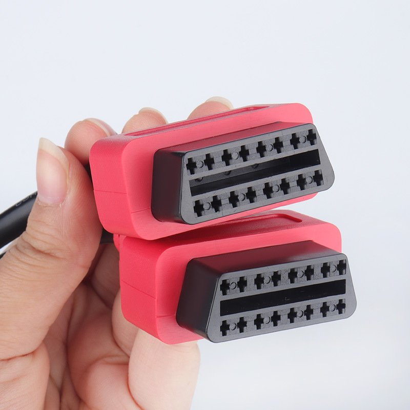 OBD2 1/2 adapter extension cable OBD extension cable 12V automotive use 16 pin core splitter