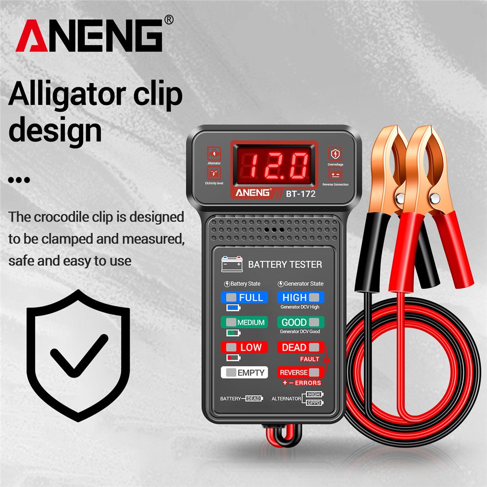 ANENG BT-172 12V Multifunctional Battery Testers LED Reverse Display Screen Auto Repair Industry Electrician Tester Tools