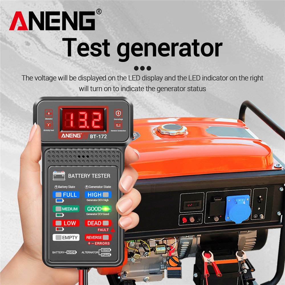 ANENG BT-172 12V Multifunctional Battery Testers LED Reverse Display Screen Auto Repair Industry Electrician Tester Tools