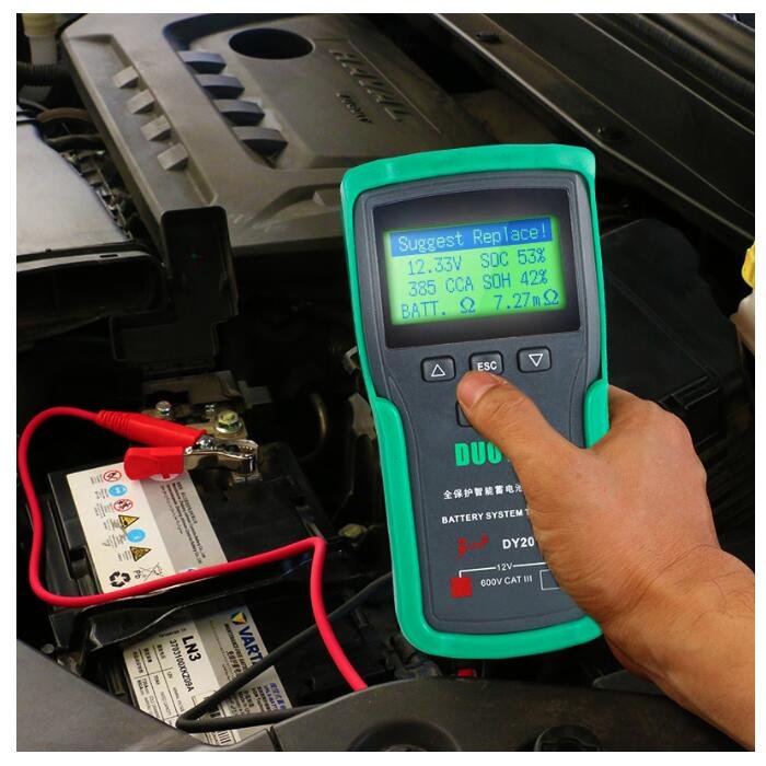 DUOYI DY2015 12V Car Battery System Tester Capacity Maximum Electronic load Battery Cranking Charge Test Digital Diagnostic Tool
