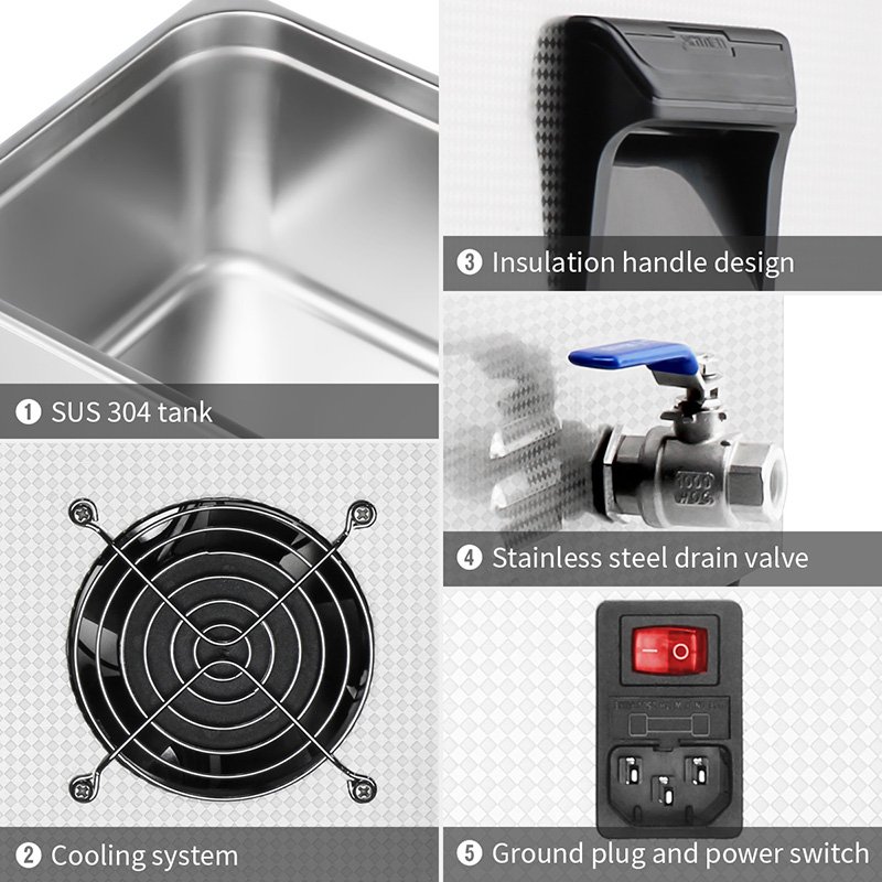 FD-080S Ultrasonic cleaning equipment FD-080S 22L 300W Denture Ultrasonic Lens Cleaner Household Ultrasonic Cleaners