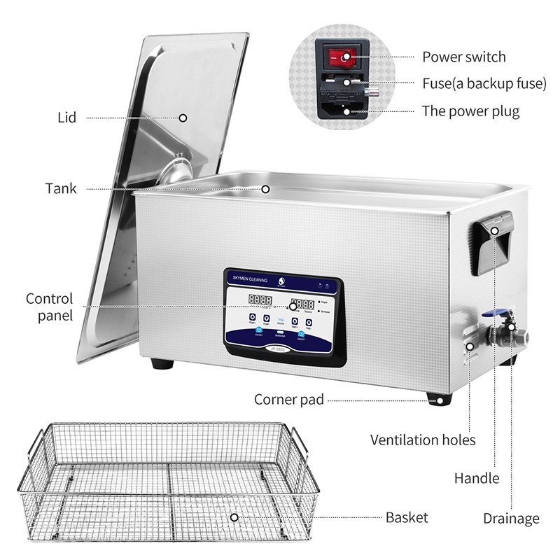 FD-080S Ultrasonic cleaning equipment FD-080S 22L 300W Denture Ultrasonic Lens Cleaner Household Ultrasonic Cleaners