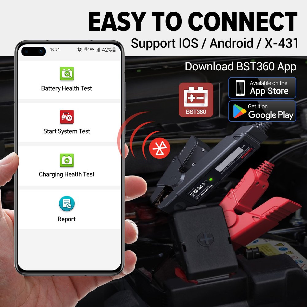 12 volt car battery tester launch bst360 battery tester for cars motorcycle pickup connect with phone and x431 tablet