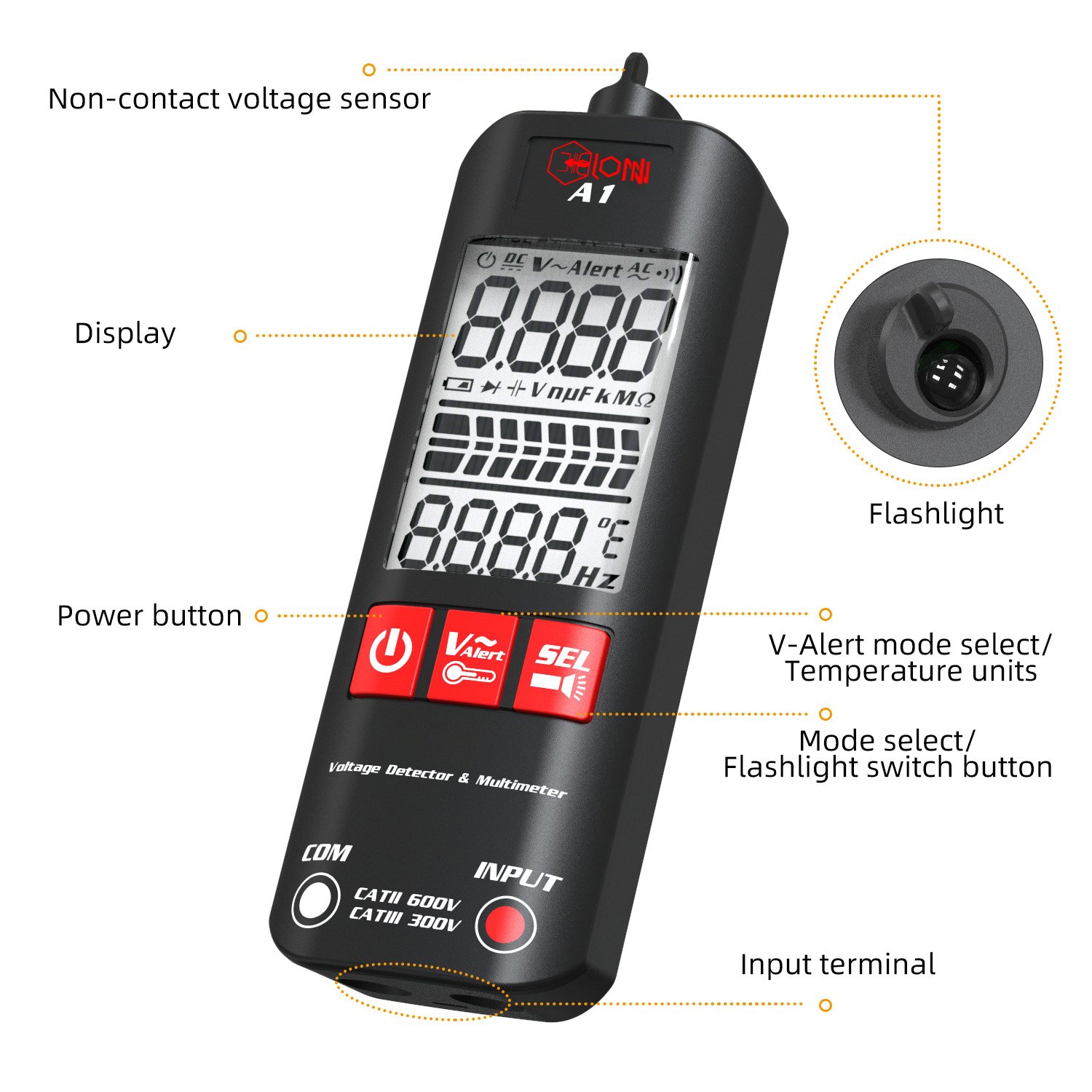 Battery Tester DC AC Voltage Tester digital Multimeter