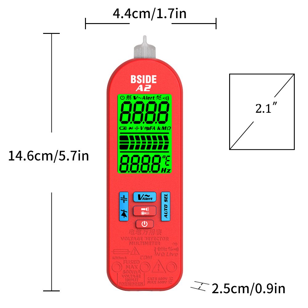 BSIDE A2 Mini Smart Professional Digital Multimeter USB Charge Auto Range 5999 Counts NCV Universal Meter