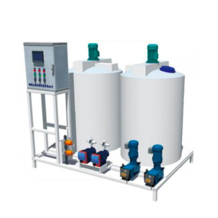 Automatic PAC PAM calcium hypochlorite 65% Ca(ClO)2 dissolving and dosing system with PLC and touch screen