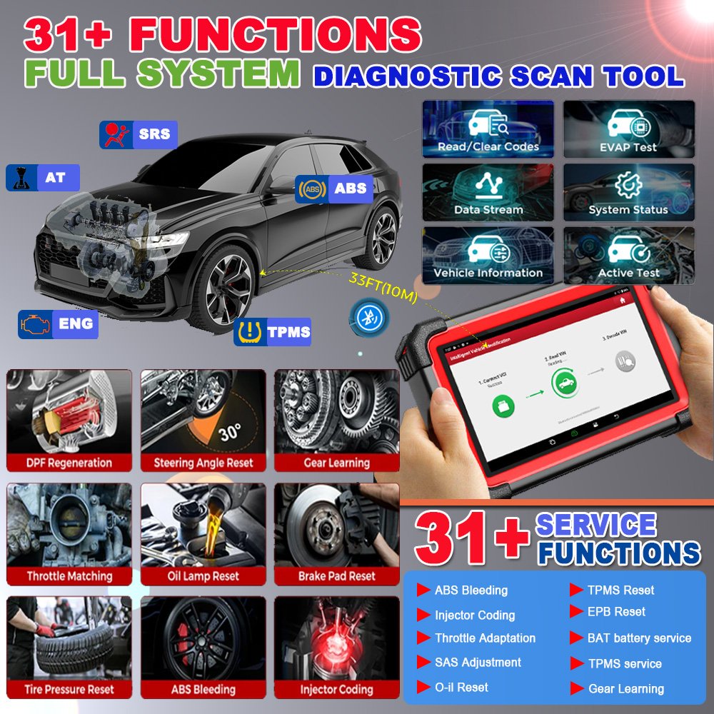 CRP919E BT Analyzer Full System Diagnostic Tools OBD2 Scanner X431 LAUNCH LCRP919E BT CANFD DIOP Battery Test Code Reader