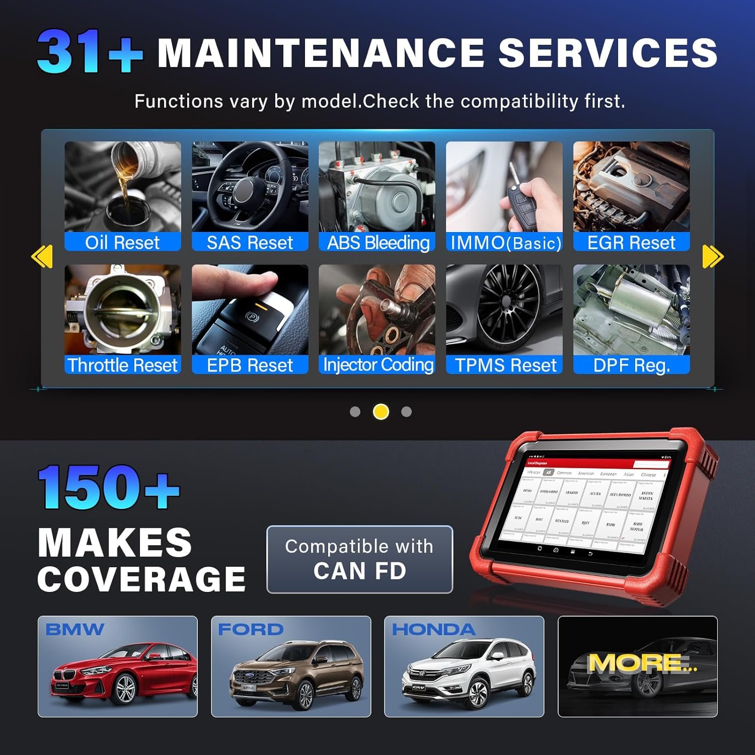 LAUNCH X431 CRP919XBT OBD2 Scanner 2024 Bidirectional Diagnostic Tool,CANFD&DOIP Support 2024 Model,2Yrs Update
