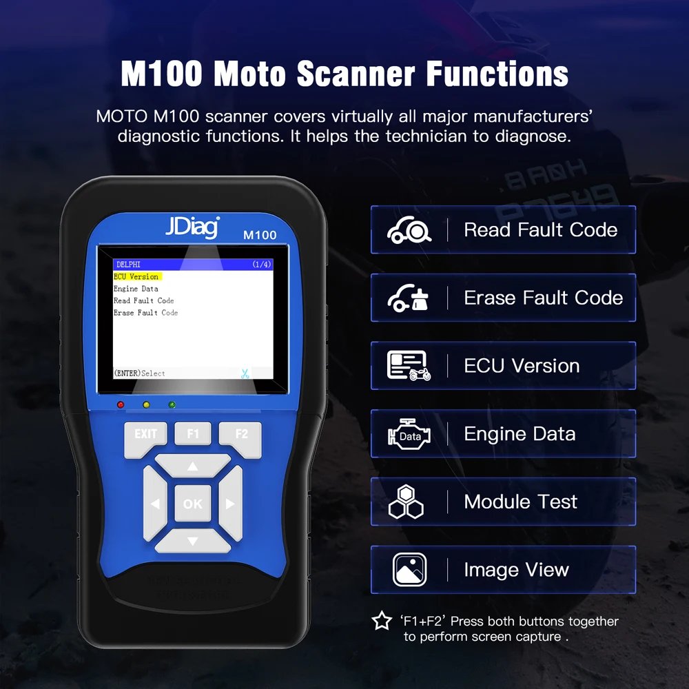 JDIAG TopDiag M100 Full Version Dual System Diagnostic Scanner Support Read/Erase Fault Codes Upgrade Moto Auto Diagnostic Tools