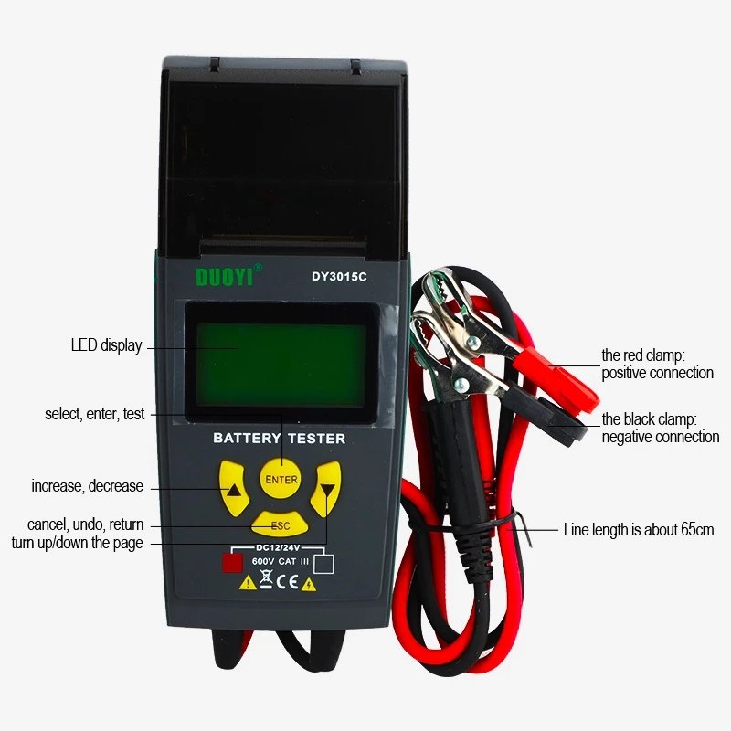 DY3015C 12V/24V Battery Tester Battery Analyzer Repair Test tool 30-200AH
