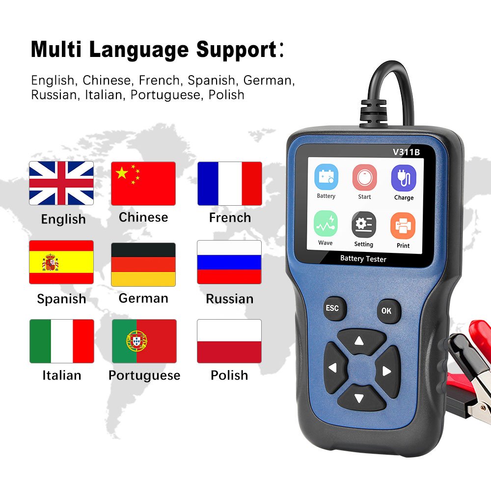 V311B battery tester for testing the car 12V battery