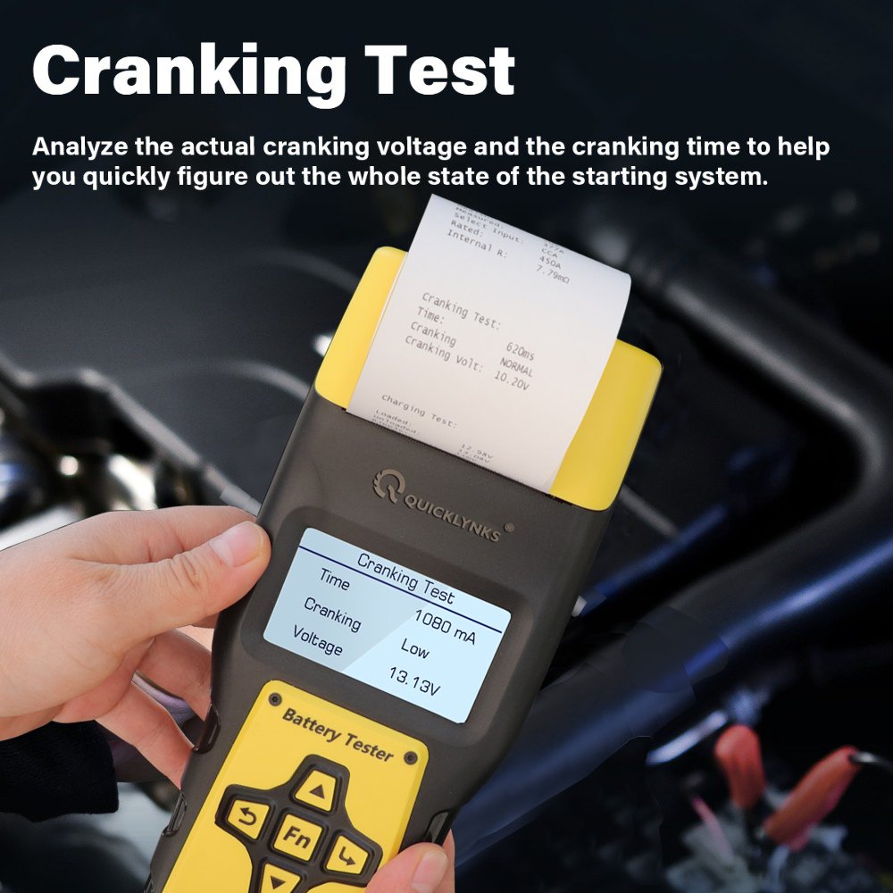Battery Tester with Printer car battery tester CCA 12v 24v Quicklynks BA1000 High precision automatic temperature compensation