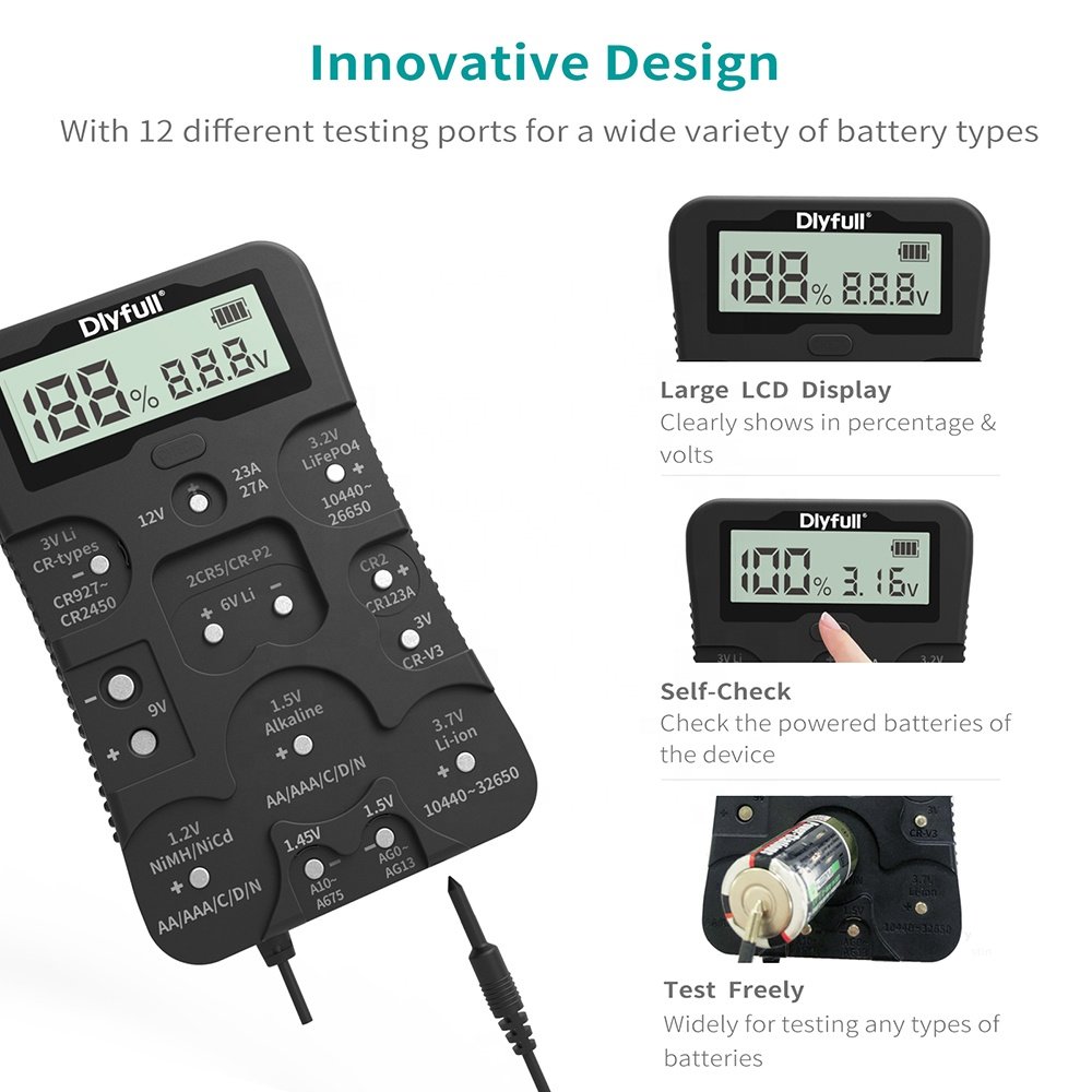 Professional power analyzer for button cells,alkaline,Ni-MH and li-ion batteries test capacity/voltage/current/power tester