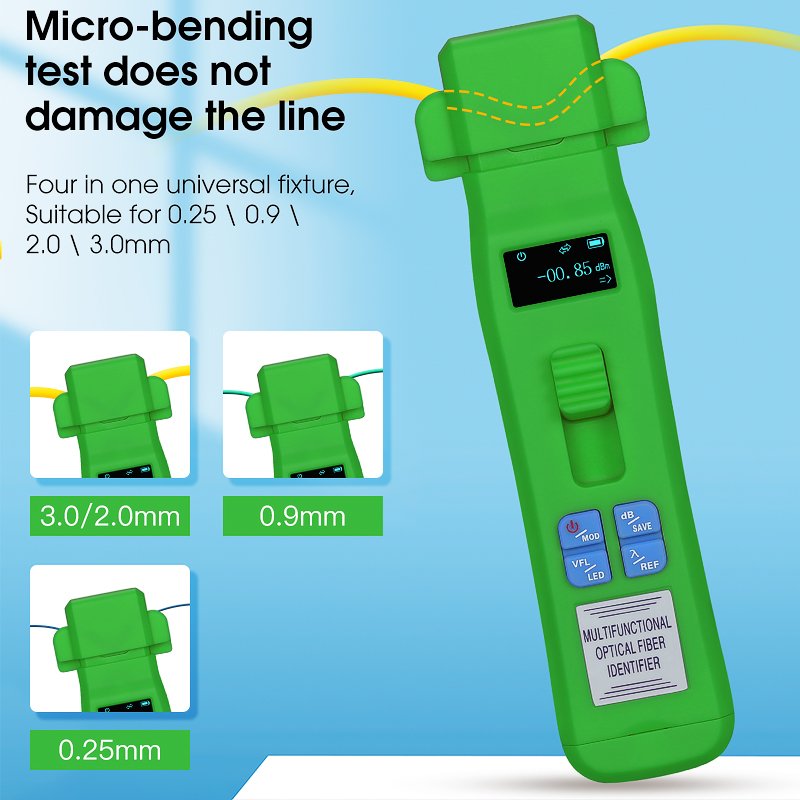 COMPTYCO MINI Charging Type Live Detector Identifier OFI+OPM+30mw VFL+LED 4 in 1 Tester SM MM fiber cable Optic Fiber Identifier