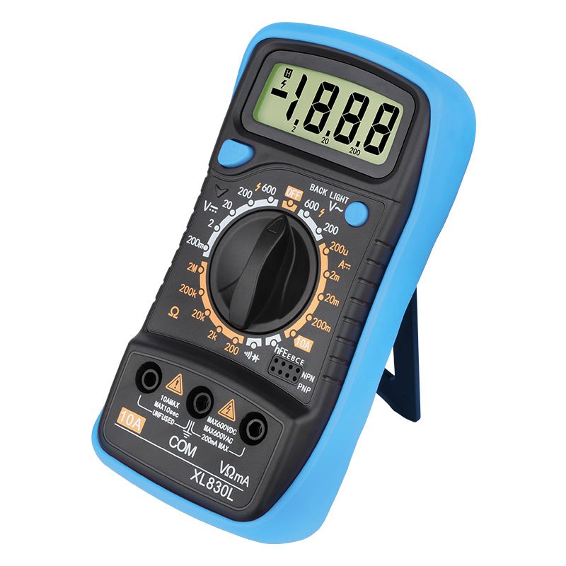 XL830L Handheld Digital Multimeter LCD Backlight Portable AC/DC Ammeter Voltmeter Ohm Voltage Tester Meter Multimetro