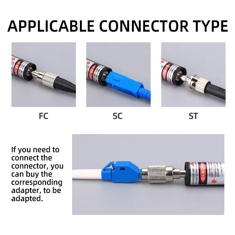 Fiber Optic Visual Fault Locator 20km Range VFL Pen Style 2.5mm universal connector for FTTH Red Detector Laser Cable Tester