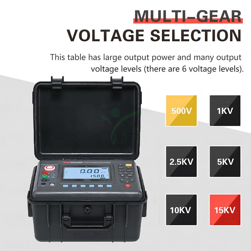 digital readout Rated Voltage 100V 250V 500V1000V 2500V 5000V 0.01ohm-2000ohm Insulation Resistance Tester for power used