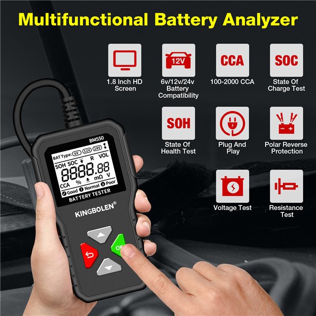 Universal BM560 BM550 Car Battery Tester 24V 6V 12V 3-in-1 bm 550 Automotive Test Tools show Battery Life hot sales