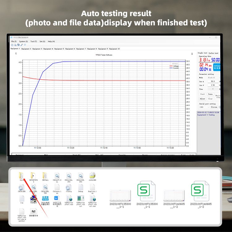 YPSDZ-0550-4 5v50a 4 channel Lead Acid Lithium Battery Capacity Tester Support External Charger Charging And Discharging Tester