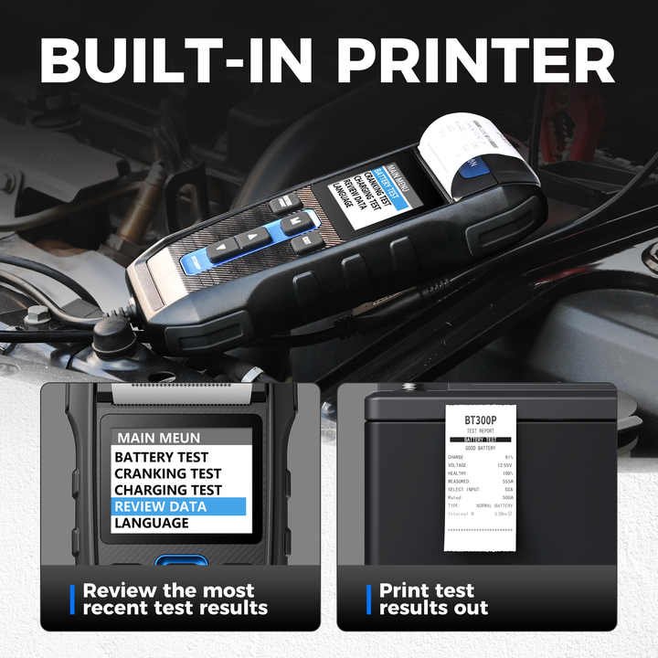 Vapcell BT300P 12V 24V Vehicle Automotive Car Battery Analyzer Tester With Printer