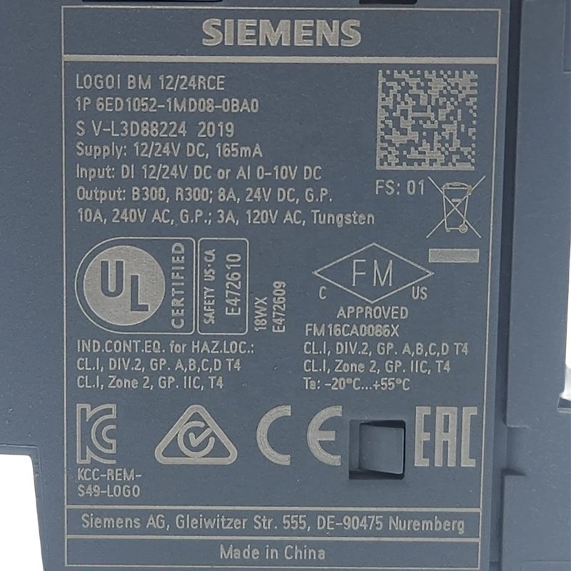 TAIZHOU SONGWEI 6ED10521MD080BA0 New SIEMENS LOGO Logic Module PLC PAC Dedicated Controllers 6ED1052-1MD08-0BA0