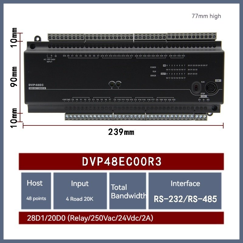 EC3 Series PLC PAC & Dedicated Controllers-Models DVP10 14 16 20 24 30 32 40 48 60EC00R3 EC00T3