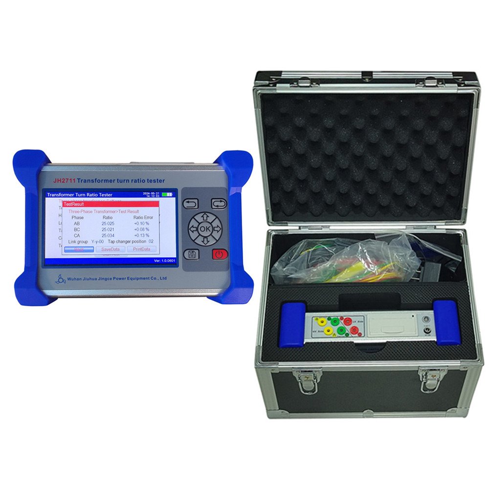 Portable 3 Phase TTR Meter Handheld Three Phase Digital Transformer Turn Ratio Tester for PT CT Instrument Transformer Meter