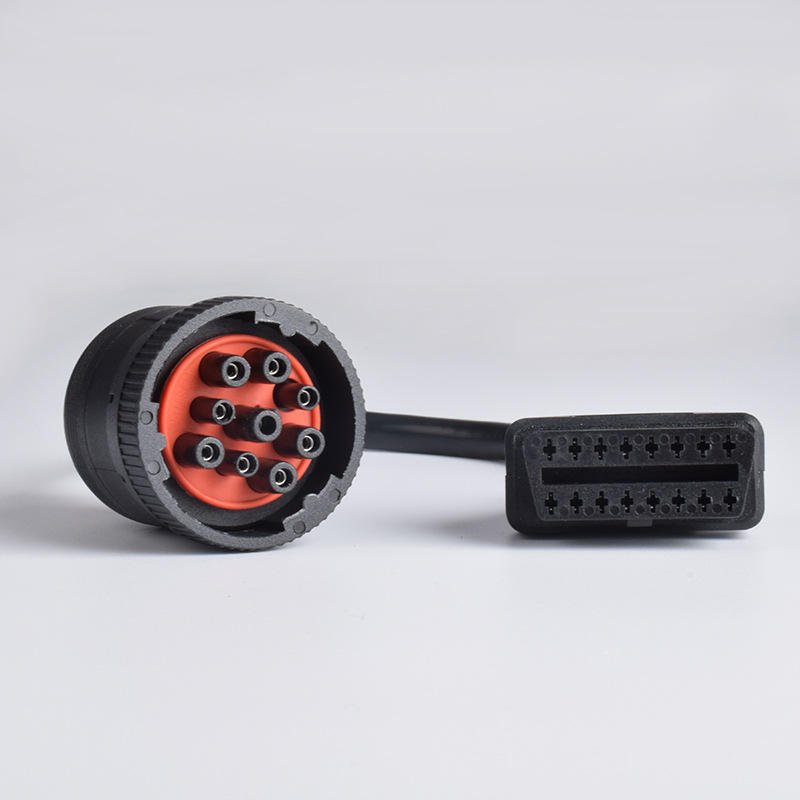 9 Pin J1939 to 16 Pin OBD 2 Female Interface Diagnostic Cable car obd Adapter for Heavy Duty Truck Trackers Scan Tools OBDII