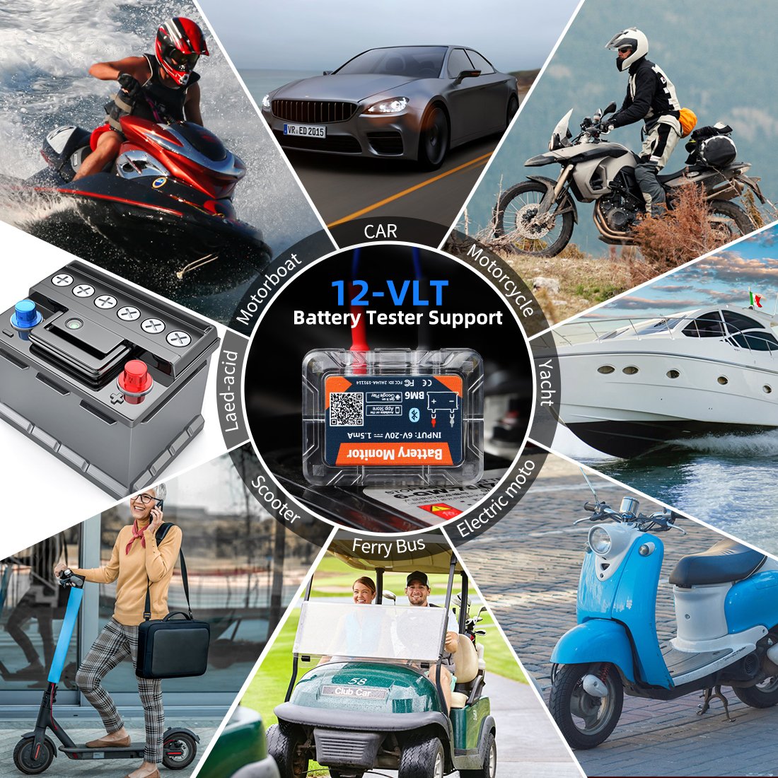 Wireless Bluetooth 4.0 12V Battery Monitory BM6 With Car Battery Health Check APP Monitoring Battery Tester For Android IOS