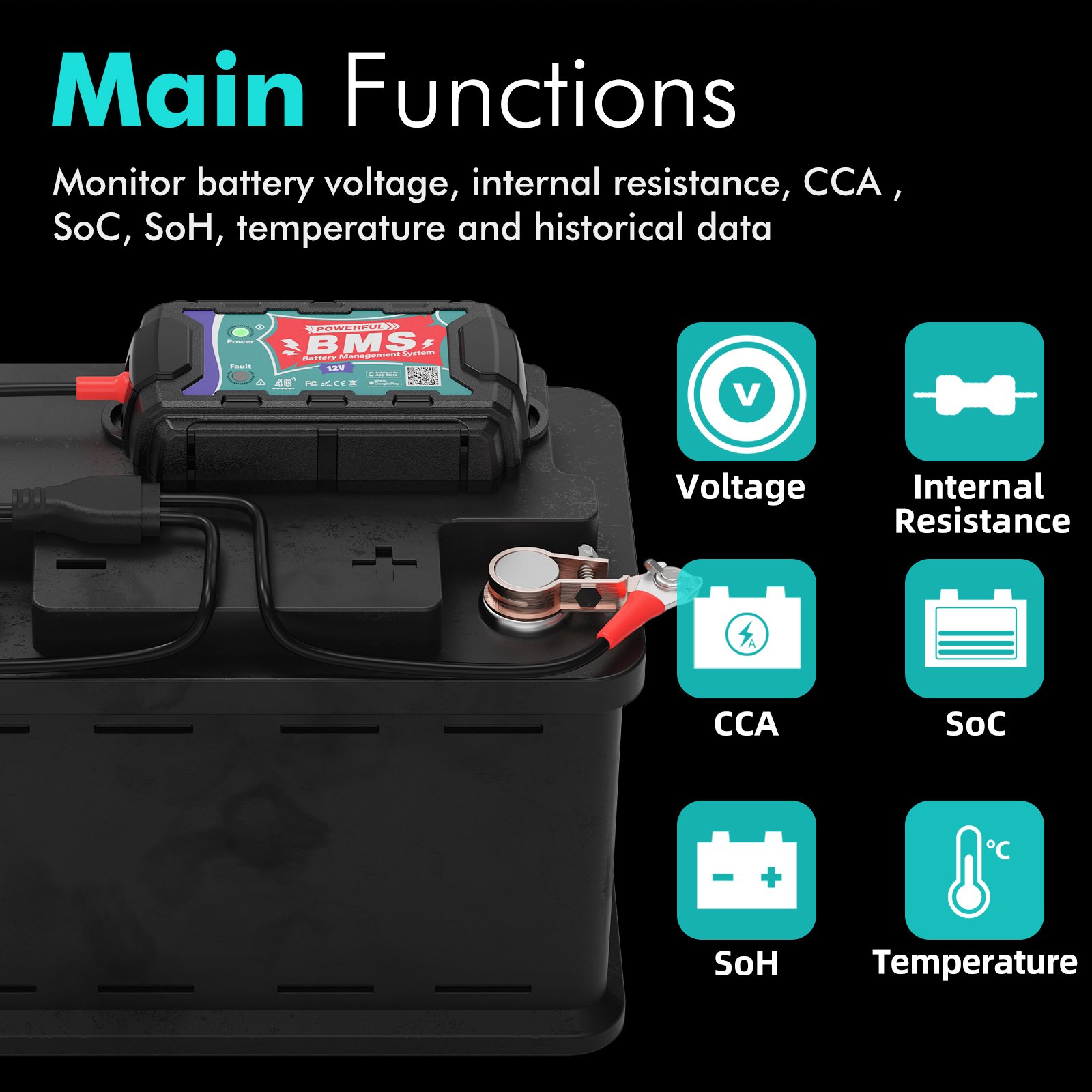 Smart Battery monitoring 4G networking APP management Suitable for unmanaged scenarios Battery detection CCA health alert
