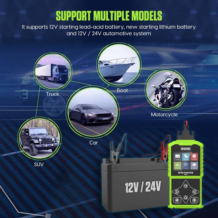 New Arrival B200 Multi-Language Digital Display 24V 12V Battery Tester Capacity Tester Battery