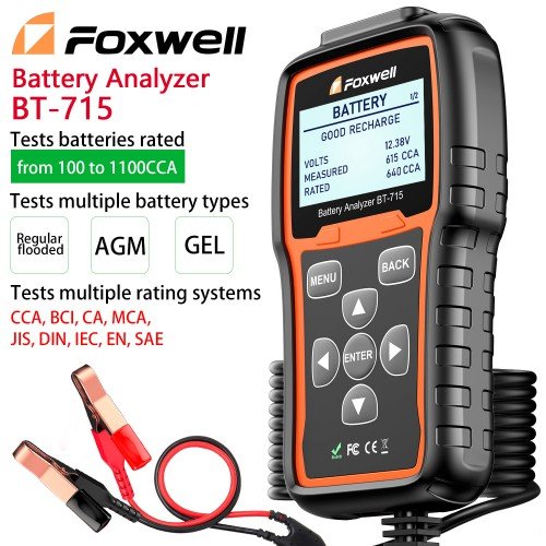 100% Original Foxwell BT-715 Battery Analyzer Support Multi-Language Replaced Foxwell BT-705 Battery Tester