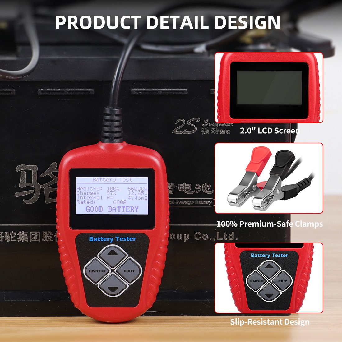 Quicklynks Battery Tester BA101 Battery Analyzer test soc soh voltage current internal resistance health status