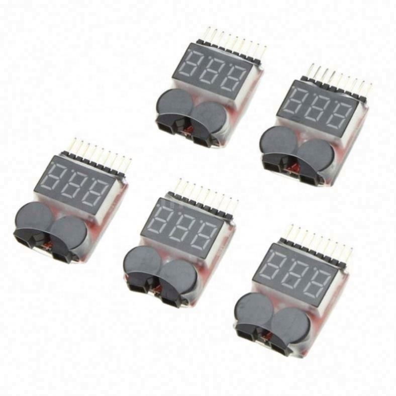 1-8S Lipo/Li-ion/Fe Battery Voltage 2IN1 Tester Low Voltage Buzzer Alarm