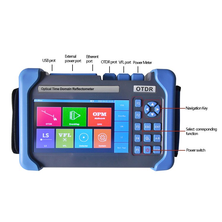 FCST080607 LCD Touch Screen Handheld Optical Fiber OTDR 1310/1550/1625nm Wavelength 32/30 For FTTx Network