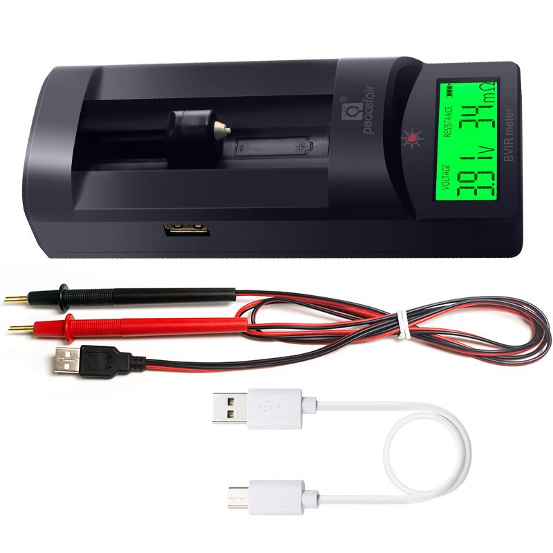 Peacefair PZEM-010 Rechargeable USB Battery Tester Internal Resistance Test Instrument LCD 4-Wire 18650 Lithium Batteries Probe
