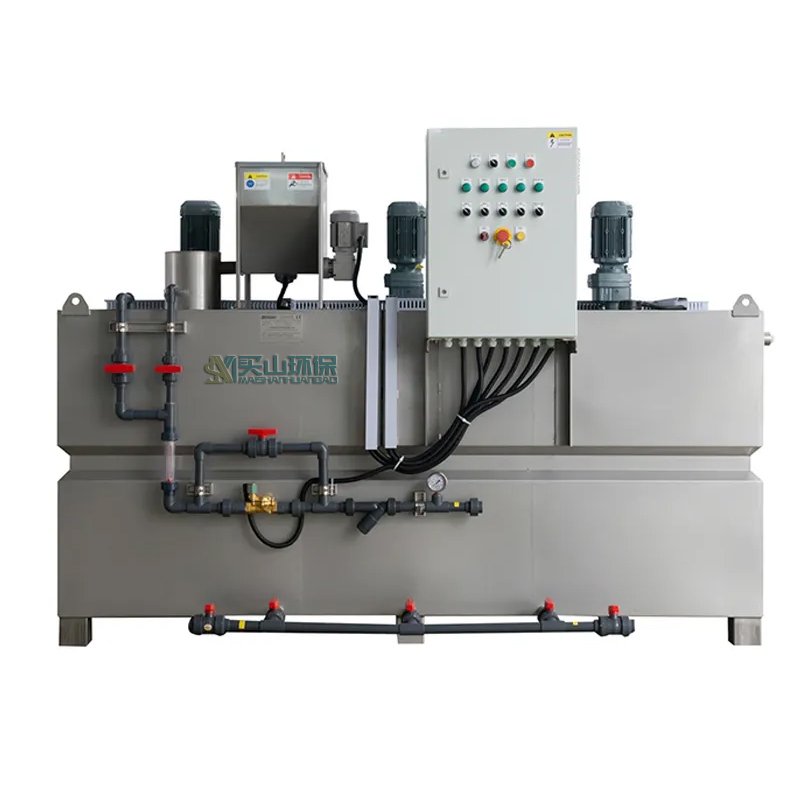 auto manual polymer dosing machine alum acid floc tank flocculation dosing system
