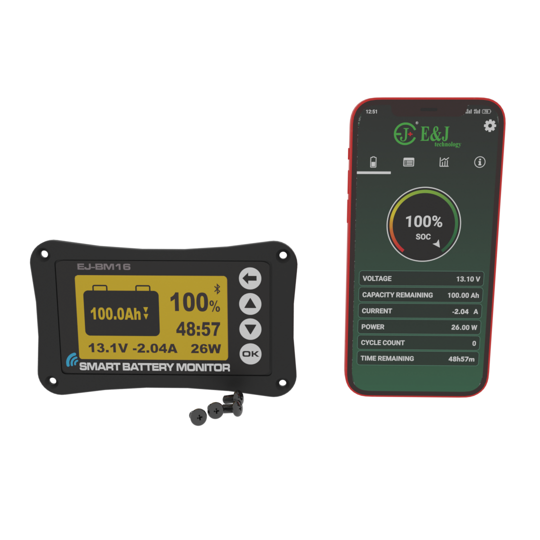 EJ-BM16 50A 75A Bluetooths EV smart battery monitor batteries capac indicator