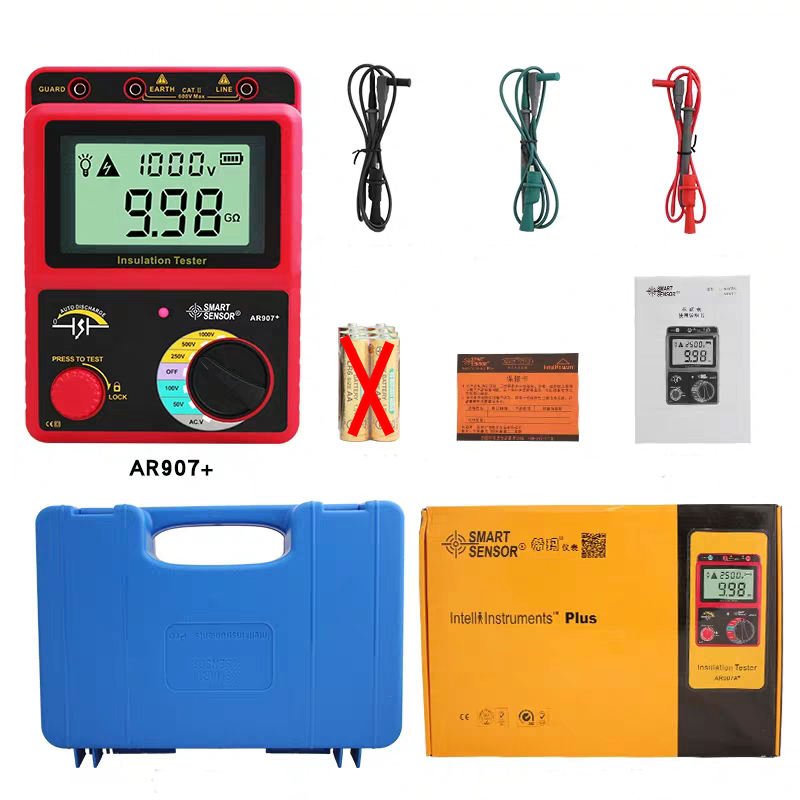 SMART Sensor AR907 AR907A+ Megohmmeter Digital High voltage insulation resistance tester