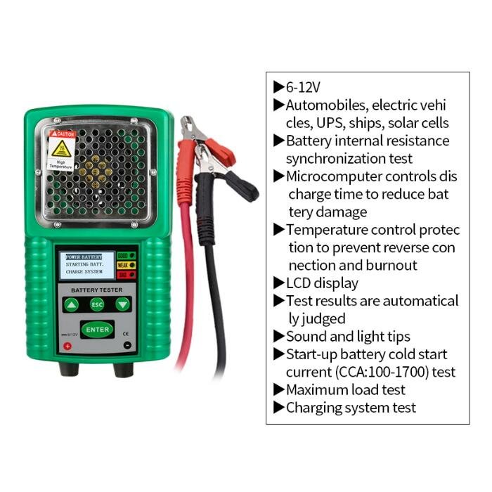 New DY226A 6V 12V Car Battery Tester 3 in 1 Traction DC Power Load Starting Charge CCA Test Automotive Battery Analyzer Tool