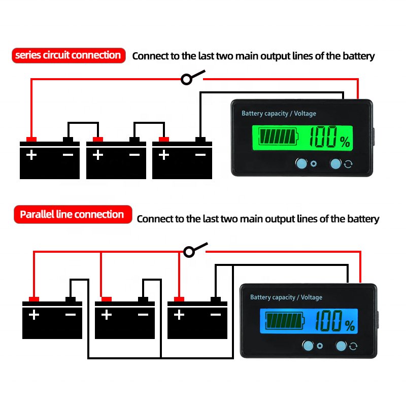GY-6S 12V/24V LCD Car Lead-Acid Lithium Battery Voltmeter Voltage Tester battery Voltage meter Battery Capacity Indicator